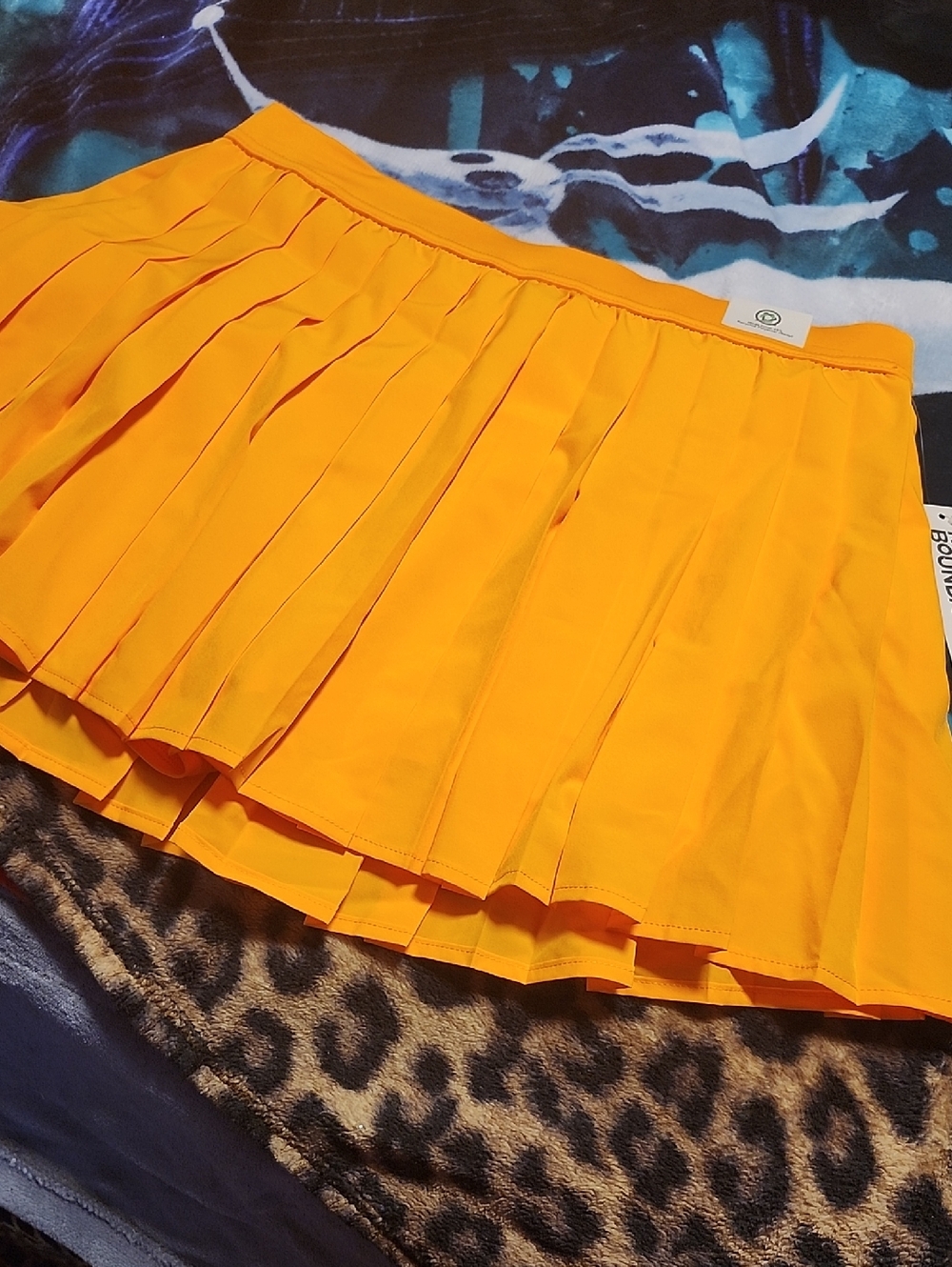Pleated Mini Skort - Bright Orange